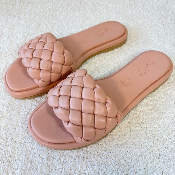 Seychelles Shoes - Seychelles Bellisima chunky braided blush slides sandals dusty pink size 9